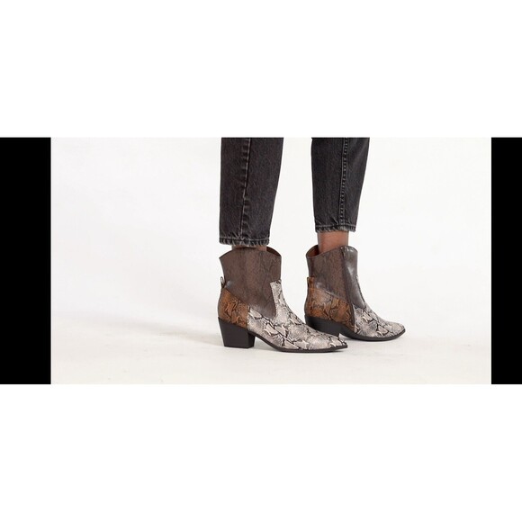 JUSTFAB Women's Violet Western Booties, Violet Brown 7.5 SKU: BS2045608 - Picture 5 of 16